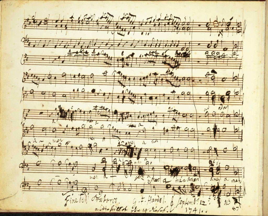 Handel's Messiah: autograph composition draft, Amen Chorus